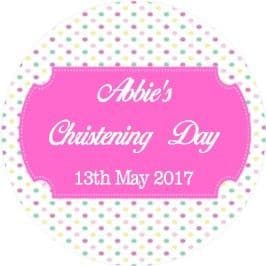Muliticolour Pink Christening Sticker