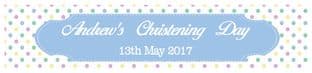 Multicolour Blue Christening Banner