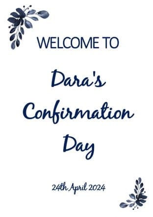 Navy Leaves Any Occasion Welcome Sign