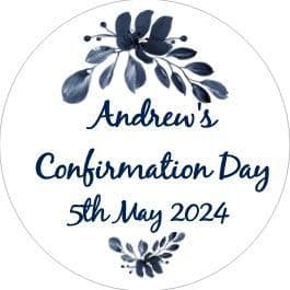 Navy Leaves Confirmation Sticker