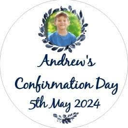 Navy Leaves Photo Confirmation Sticker