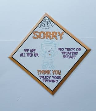 No Trick or Treaters Please Window Sign