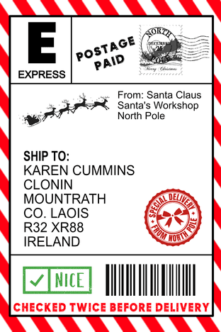 North Pole Shipping Label