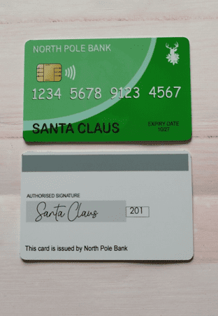 Novelty Santa's Credit Card