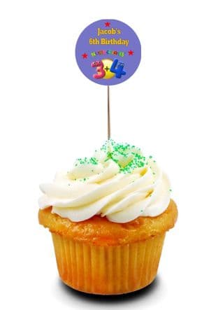 Numberjacks Cupcake Picks/Toppers