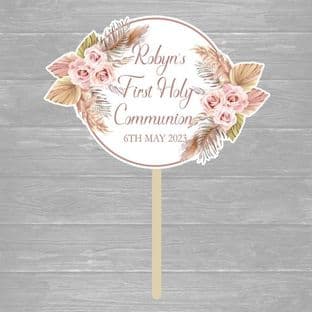 Pampass Grass Communion Cake Topper
