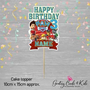 Paw Patrol Blue Cake Topper