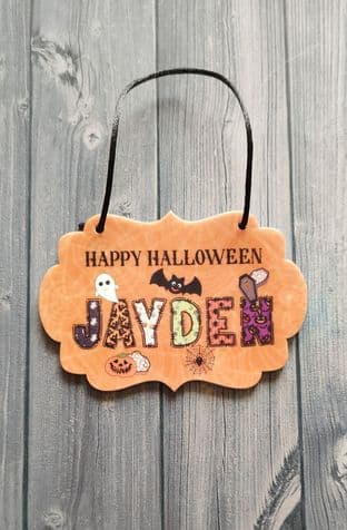 Persoanlised Halloween Name Ornament