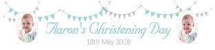 Personalised 2 Colour Bunting Photo Christening Banner