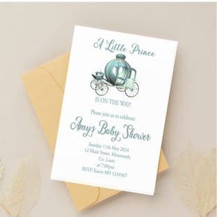 Personalised A Little Prince Baby Shower Invitation