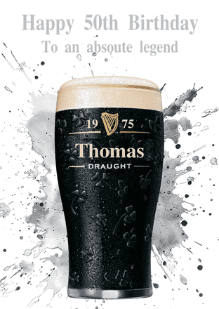 Personalised Absolute Legend Guinness Birthday Card