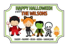 Personalised Acrylic Halloween Family Plaque Design 1