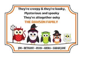 Personalised Acrylic Halloween Family Plaque Design 2