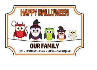 Personalised Acrylic Halloween Family Plaque Design 3