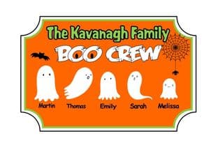 Personalised Acrylic Halloween Family Plaque Design 4