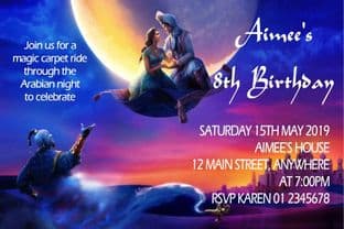 Personalised Aladdin Movie Invitations