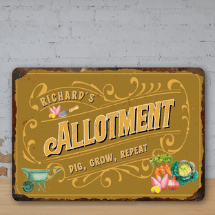 Personalised Allotment Faux Rusted Vintage Style Metal Sign 2