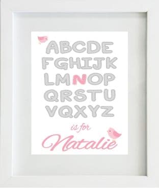Personalised Alphabet Girls Name Print