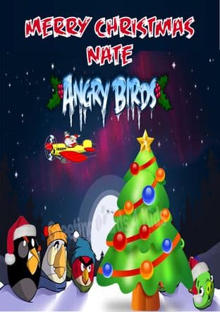 Personalised Angry Birds Christmas Card