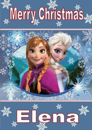 Personalised Anna & Elsa Frozen Christmas Card