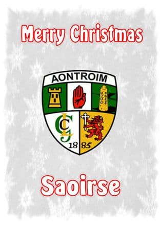 Personalised Antrim Crest Christmas Card