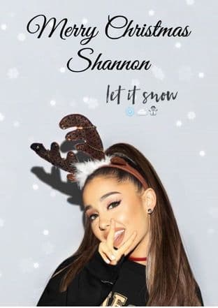 Personalised Ariana Grande Christmas Card Design 2
