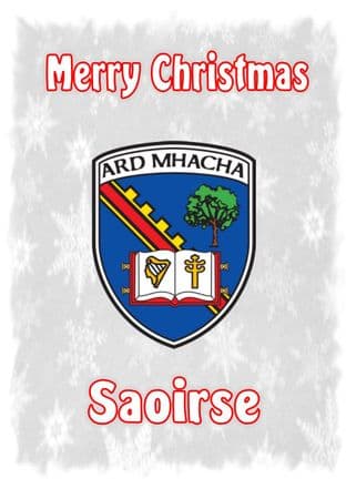 Personalised Armagh Crest Christmas Card