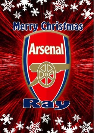 Personalised Arsenal FC Christmas Card