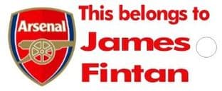 Personalised Arsenal Keyring School Bag Name Tag