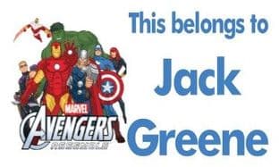 Personalised Avengers Assemble School Book Stickers