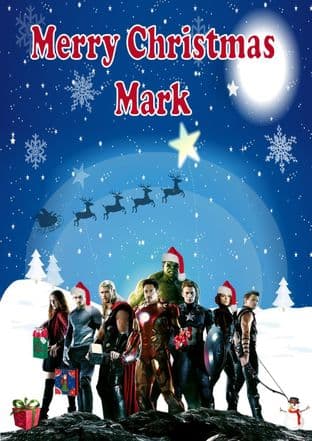 Personalised Avengers Christmas Card