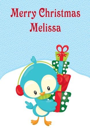 Personalised Baby Bird Christmas Card