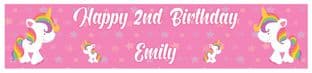 Personalised Baby Rainbow Unicorn Banner