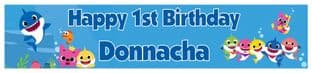 Personalised Baby Shark Banner Blue Text