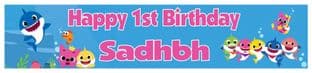 Personalised Baby Shark Banner Pink Text