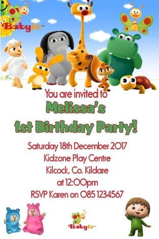 Personalised Baby TV Invitations