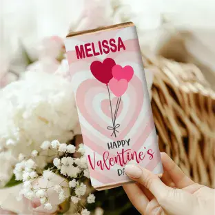 Personalised Balloons Valentine's Day Bar Wrapper