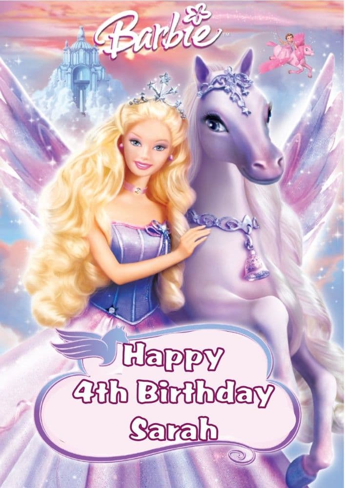 Personalised Barbie Birthday Card