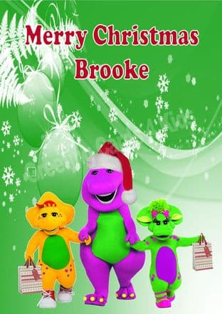 Personalised Barney & Friends Christmas Card