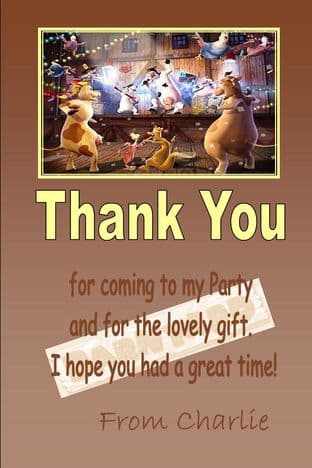 Personalised Barnyard Thank You Cards