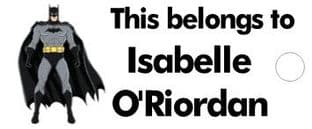 Personalised Batman Keyring School Bag Name Tag