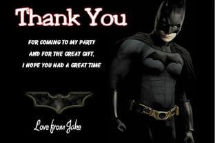 Personalised Batman Thank You Cards