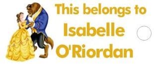 Personalised Beaty & the Beast Keyring School Bag Name Tag