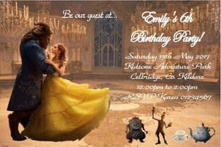 Personalised Beauty and the Beast Movie Invitations