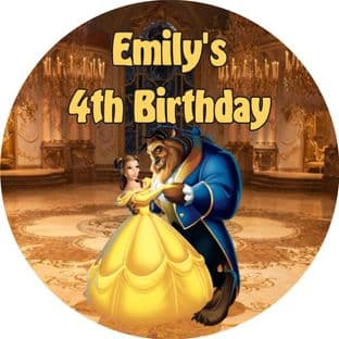Personalised Beauty and the Beast Party Stickers