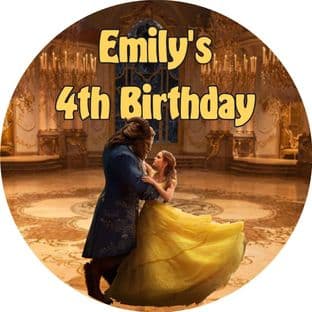 Personalised Beauty and the Beast Party Stickers Design 2