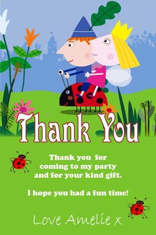 Personalised Ben and Holly Thank You Cards