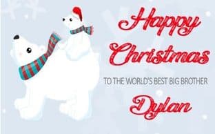 Personalised Big Brother Christmas Bar Wrapper - Polar Bears