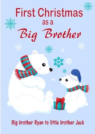 Personalised Big Brother to Little Brother Christmas Card Design 2