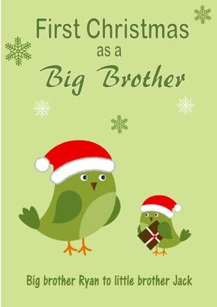 Personalised Big Brother to Little Brother Christmas Card Design 3